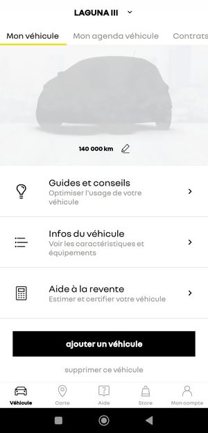 Application myRenault code autoradio