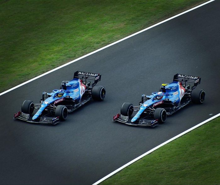 Fernando Alonso sur son Alpine en Hongrie 2021