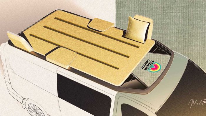 le toit offre une terrasse aménagée 