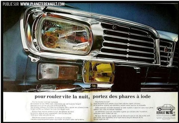 R16, phares à iodes