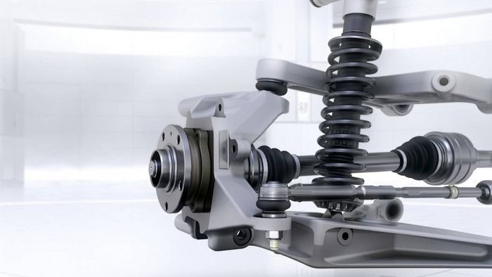 La suspension à double triangulation avec un triangle inférieur et un second supérieur