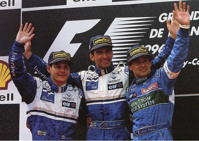 Podium de France: 3 Renault sur la podium ( Hill, Villeneuve, Alesi, et Berger 4ème)