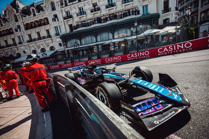 La monoplace de l'écurie Alpine F1 Team au Grand Prix de Monaco.