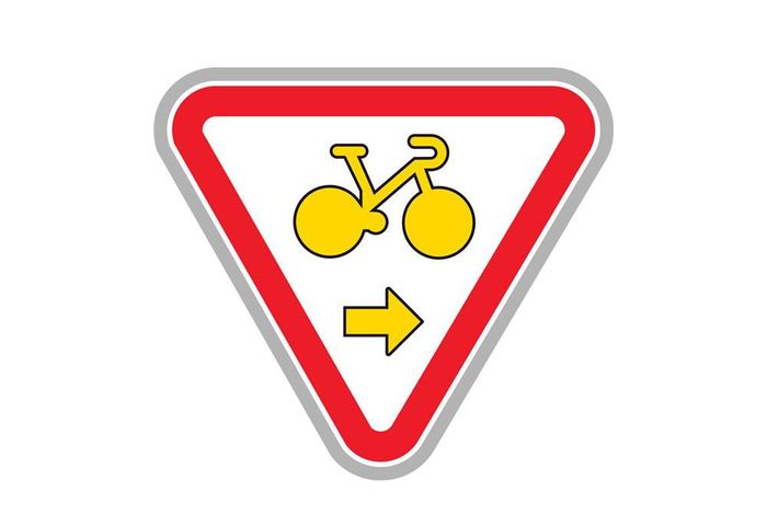 Tourne a droite cycliste