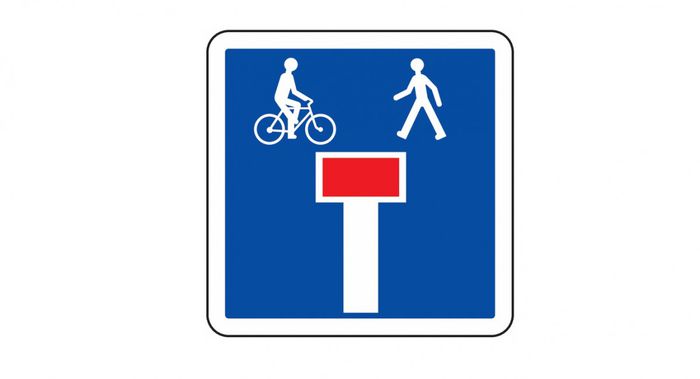 Panneau impasse pieton