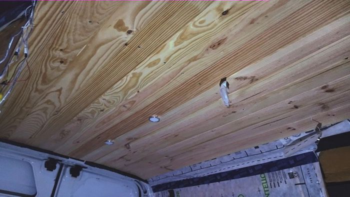 Pose du lambris bois