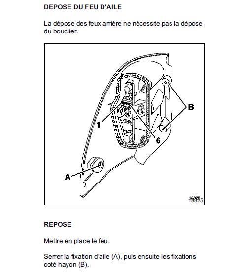 Laguna II démontage optique arrière Réglé -P0